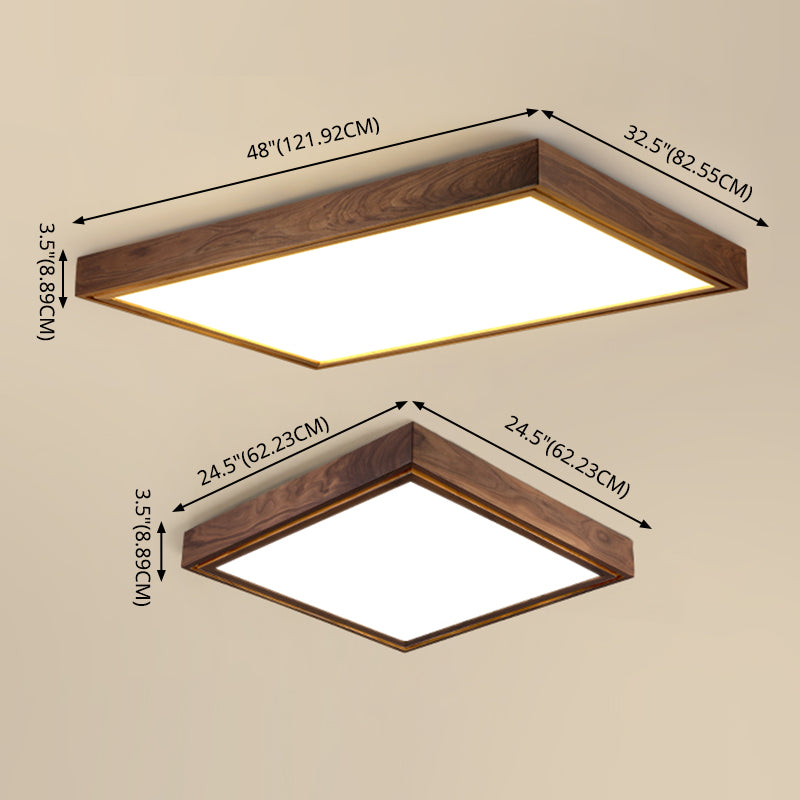 Modern Minimalist Wood Flush Mount 1-Light LED Flush Mount Ceiling Light for Bedroom