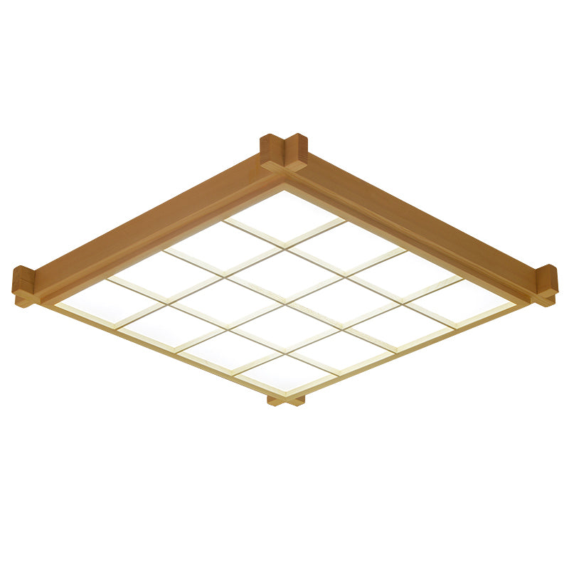 Nouveau Plafonnier encastré en bois moderne à 1 lumière LED pour salon