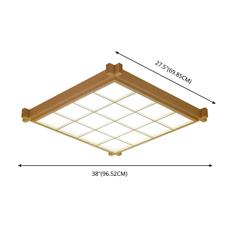 Nouveau Plafonnier encastré en bois moderne à 1 lumière LED pour salon