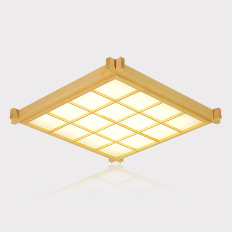 Nouveau Plafonnier encastré en bois moderne à 1 lumière LED pour salon