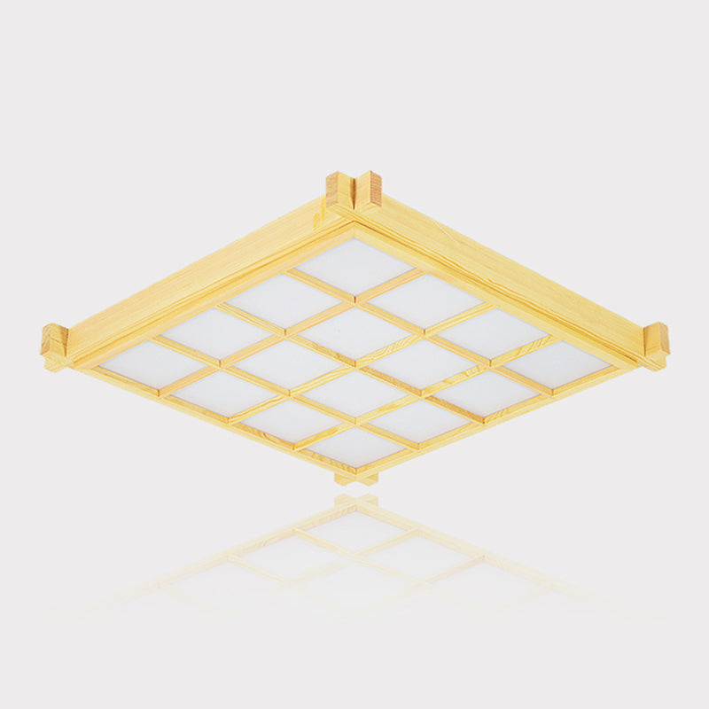 Nouveau Plafonnier encastré en bois moderne à 1 lumière LED pour salon