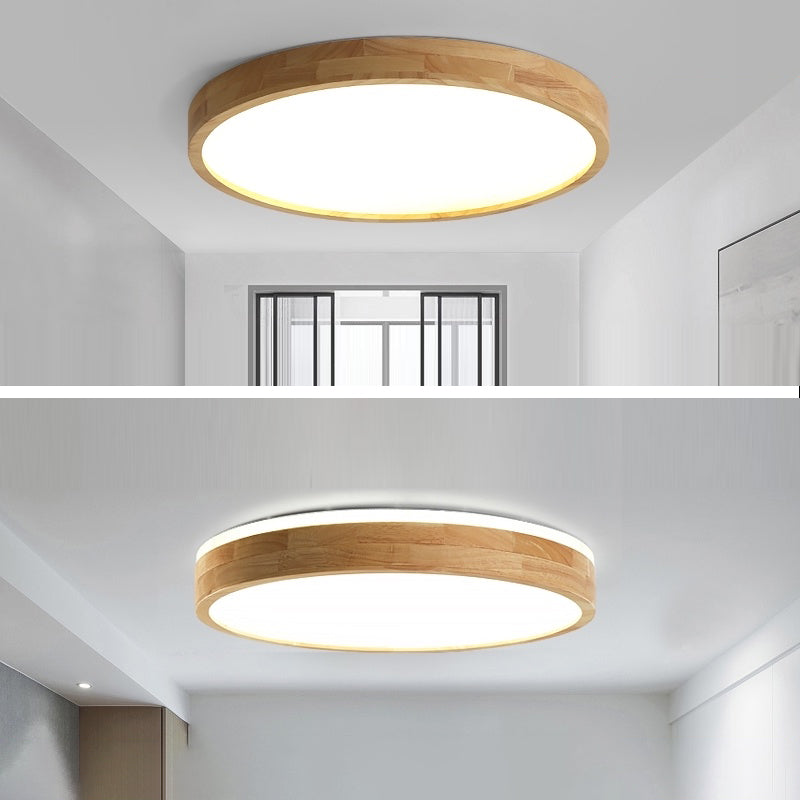 Lámpara de techo minimalista de madera con montaje empotrado LED para sala de estar