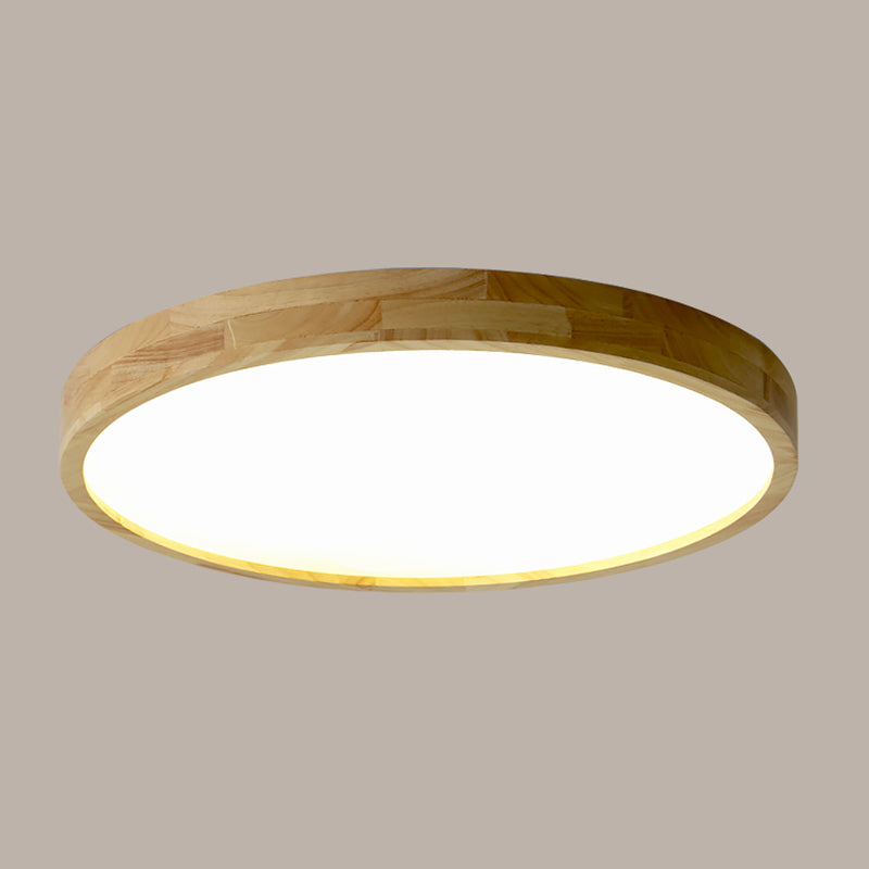 Lámpara de techo minimalista de madera con montaje empotrado LED para sala de estar
