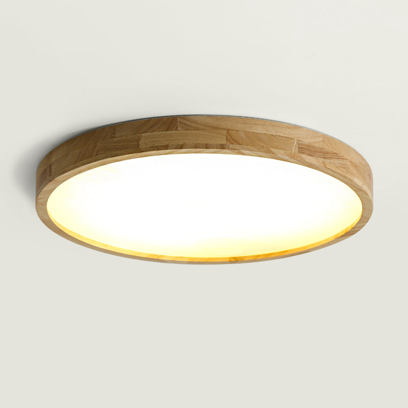 Plafonnier encastré LED minimaliste en bois, luminaire décoratif de plafond, idéal pour le salon