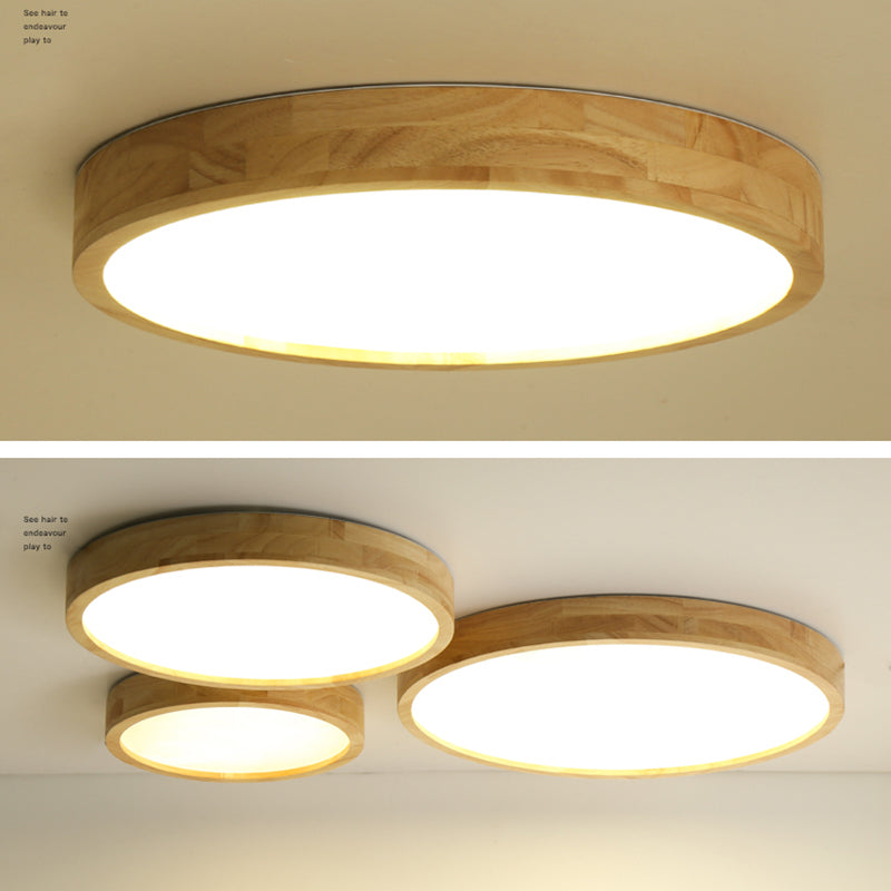 Lámpara de techo minimalista de madera con montaje empotrado LED para sala de estar