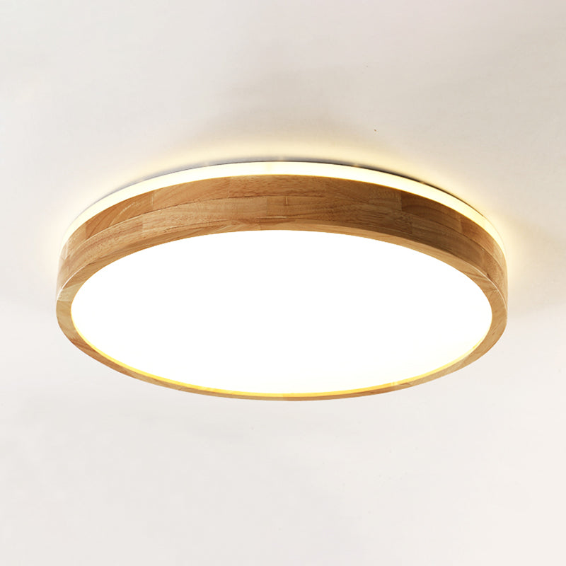 Lámpara de techo minimalista de madera con montaje empotrado LED para sala de estar