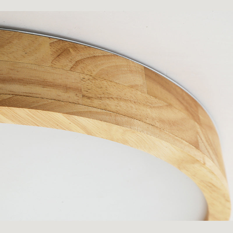 Lámpara de techo minimalista de madera con montaje empotrado LED para sala de estar