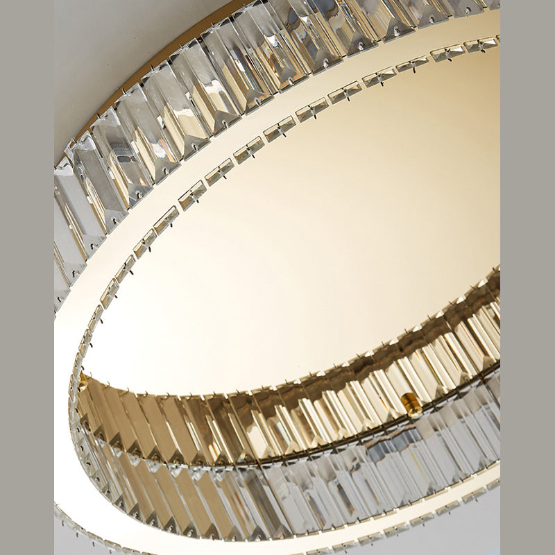 Roestvrij-staal ronde LED plafond licht in moderne luxe stijl kristal plafond armatuur in goud