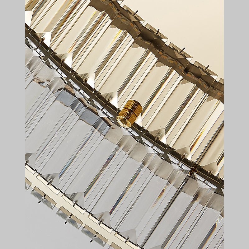 Stainless-Steel Circular LED Ceiling Light in Modern Luxury Style Crystal Ceiling Fixture in Gold