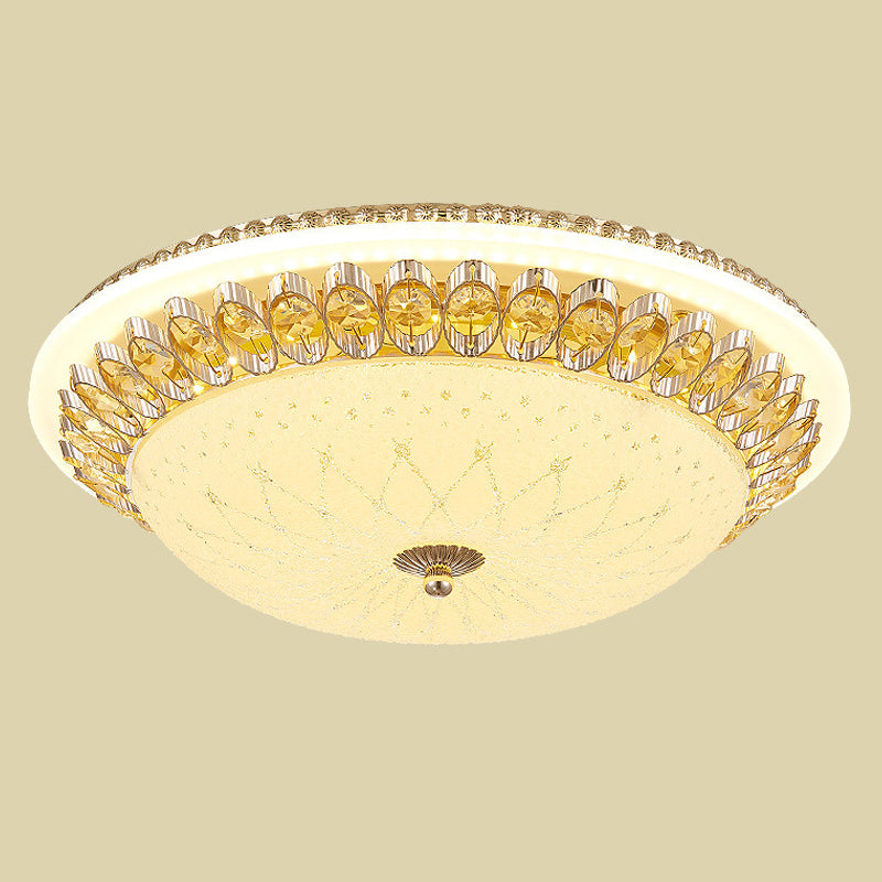 Gold Circular Metal LED Ceiling Fixture in Modern Concise Style Crystal Flush Mount voor Corridor