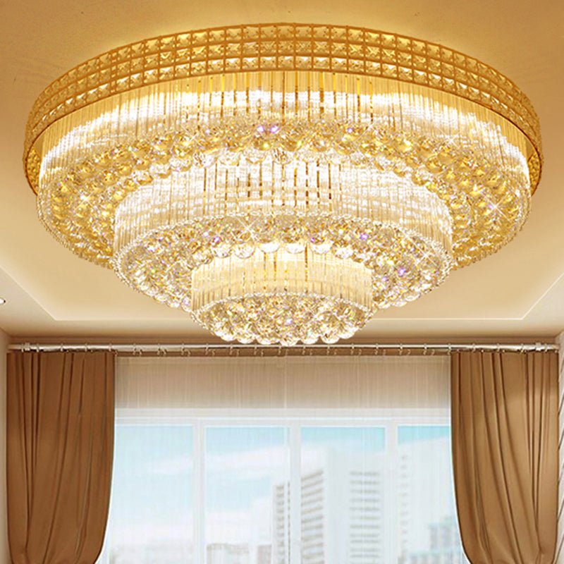 Luminaires encastrés en cristal modernes, montage encastré LED doré pour salon