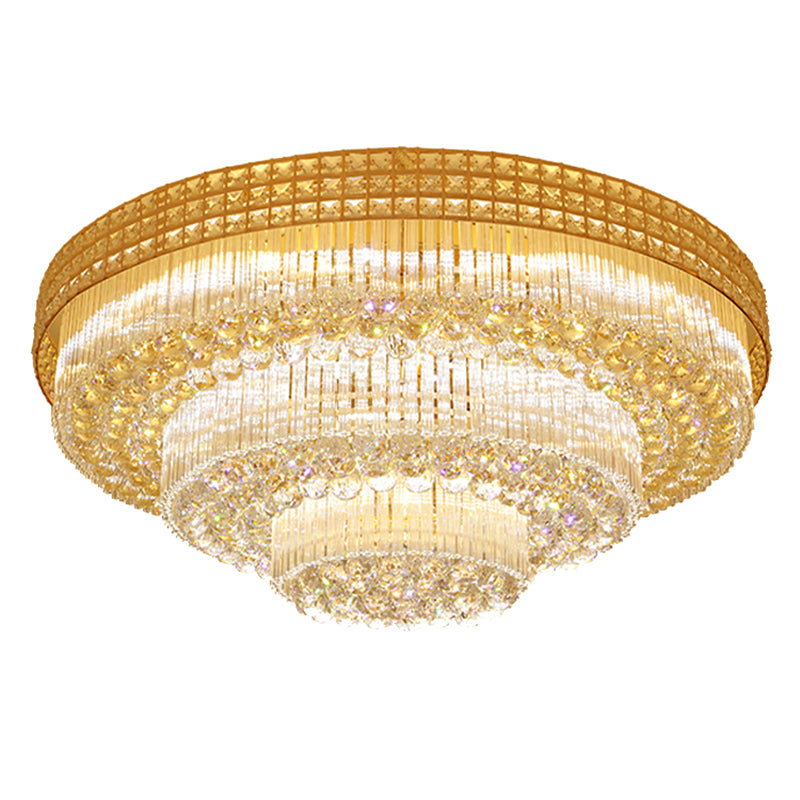 Luminaires encastrés en cristal modernes, montage encastré LED doré pour salon