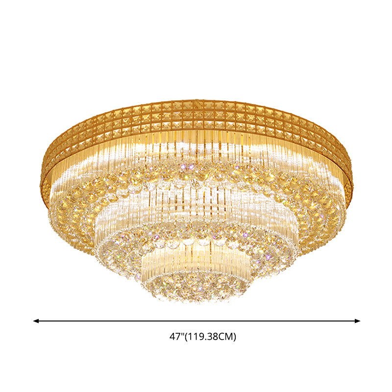 Luminaires encastrés en cristal modernes, montage encastré LED doré pour salon