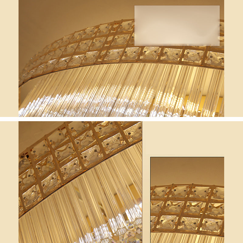 Luminaires encastrés en cristal modernes, montage encastré LED doré pour salon