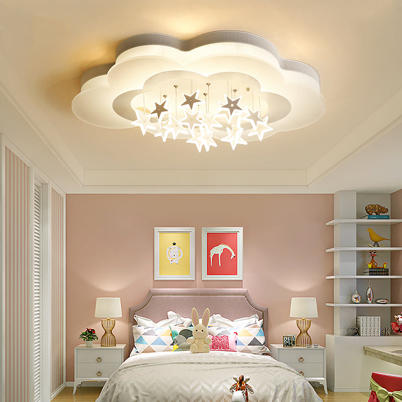 Kinderkamer plafondlamp moderne wolken en sterren warme slaapkamer jongens- en meisjeskamer oogbescherming lampen