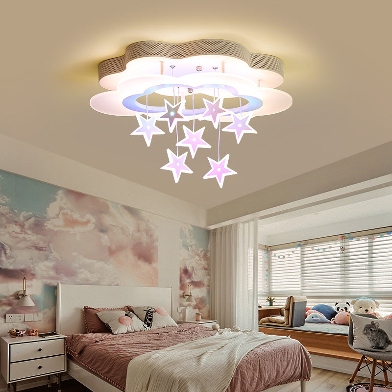 Kinderkamer plafondlamp moderne wolken en sterren warme slaapkamer jongens- en meisjeskamer oogbescherming lampen