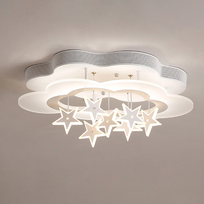 Kinderkamer plafondlamp moderne wolken en sterren warme slaapkamer jongens- en meisjeskamer oogbescherming lampen