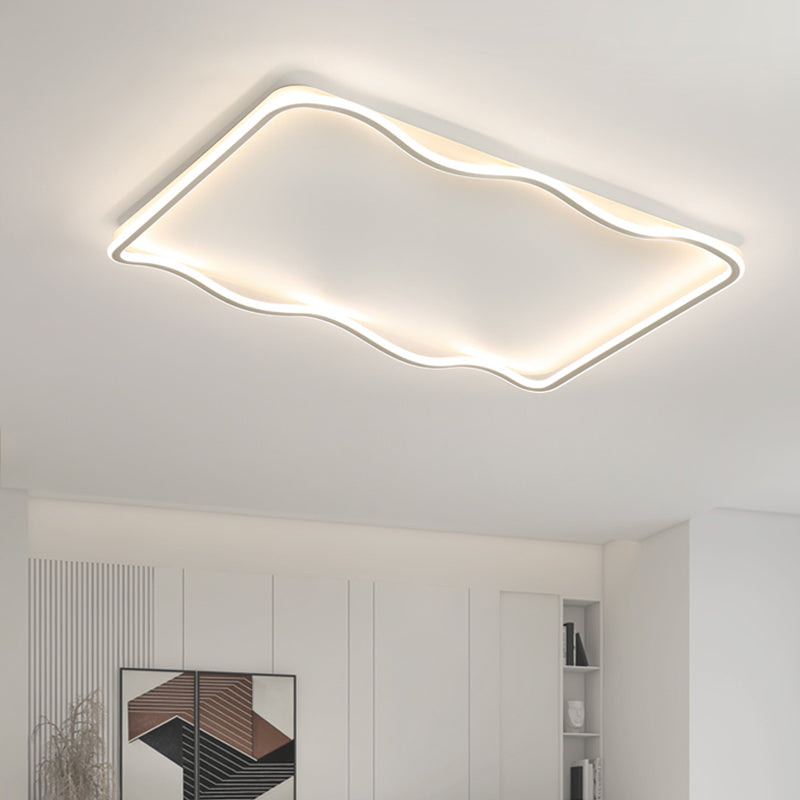 Rechthoek Vorm Wit 1-Licht Flush Mount LED Verlichting Nieuwe Moderne Plafond Licht Profiel