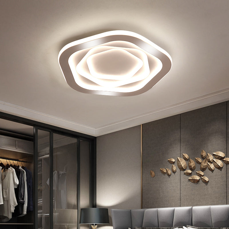 White New Modern 1-Light LED Surface Mount Ceiling Lights Acrylic Flush Mount for Bedroom