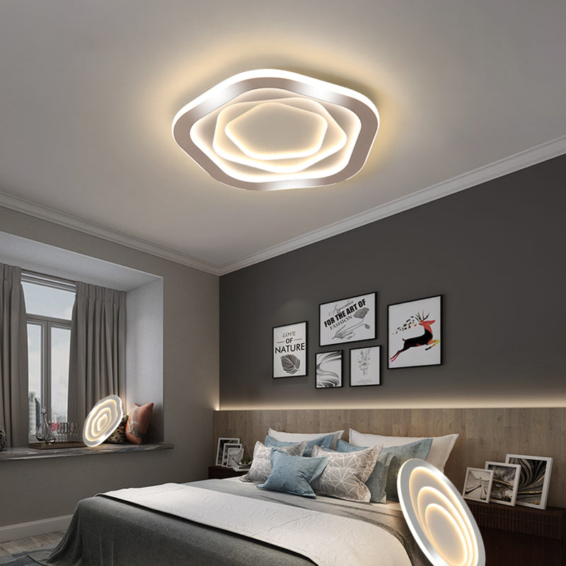 White New Modern 1-Light LED Surface Mount Ceiling Lights Acrylic Flush Mount for Bedroom