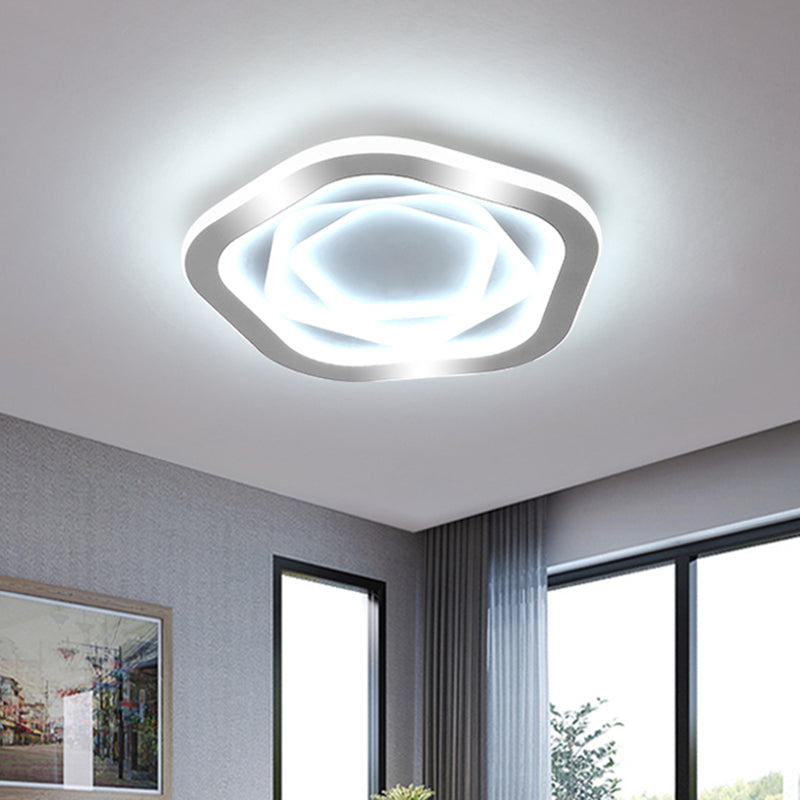 Nuevo soporte empotrado de acrílico moderno blanco de 1 luz LED para montaje en superficie, luces de techo para dormitorio