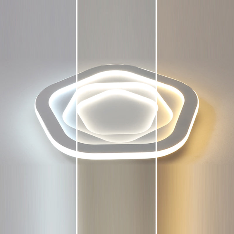 White New Modern 1-Light LED Surface Mount Ceiling Lights Acrylic Flush Mount for Bedroom
