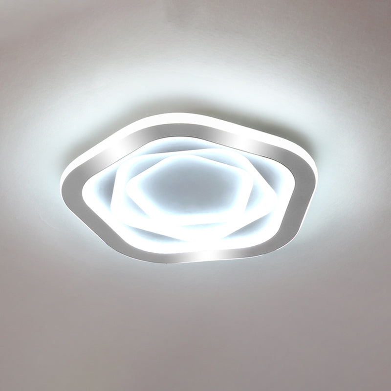 White New Modern 1-Light LED Surface Mount Ceiling Lights Acrylic Flush Mount for Bedroom