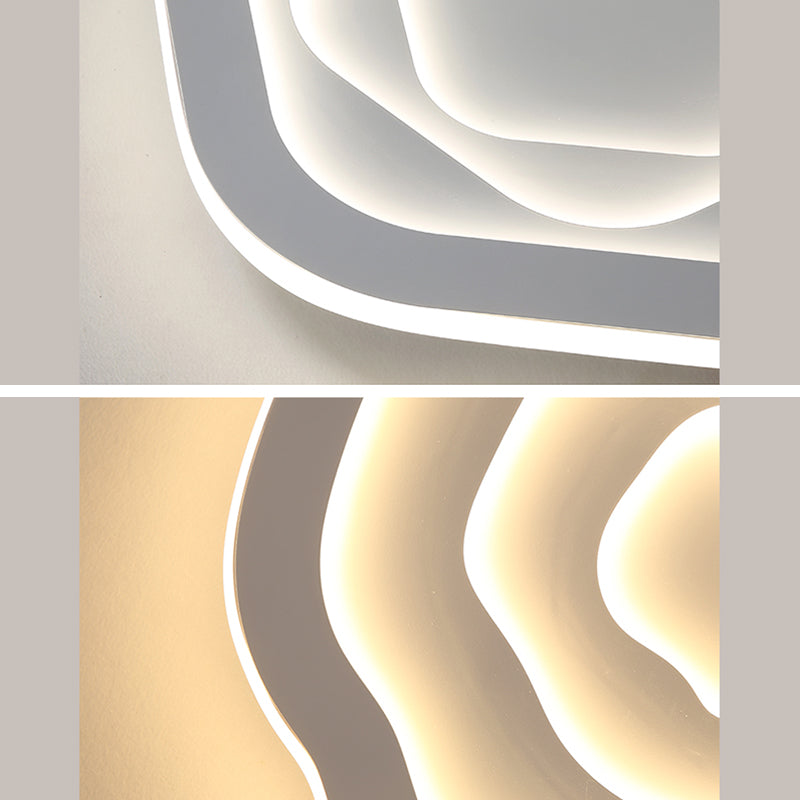 White New Modern 1-Light LED Surface Mount Ceiling Lights Acrylic Flush Mount for Bedroom