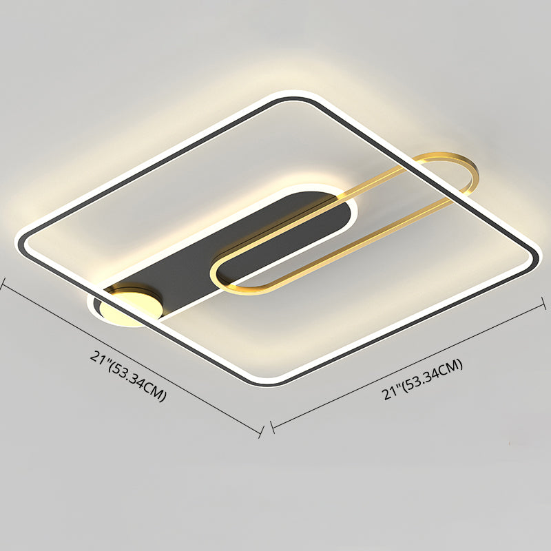 Nueva lámpara de montaje de LED de hierro forjado moderno Lámpara de montaje de techo negro para dormitorio