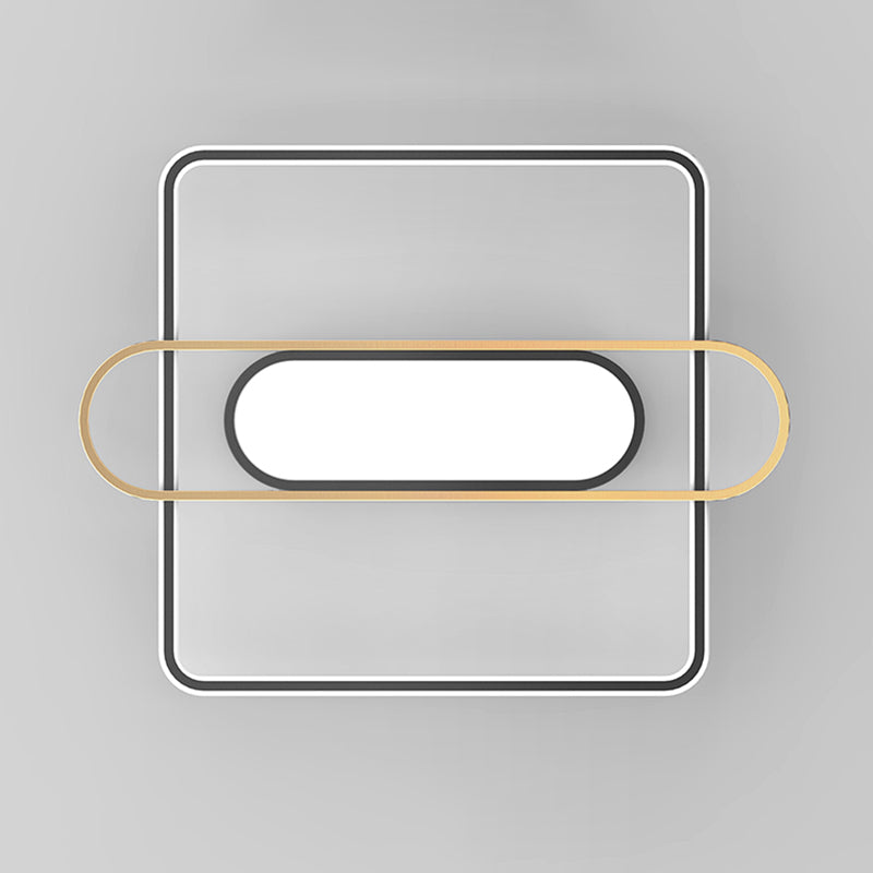 Nueva lámpara de montaje de LED de hierro forjado moderno Lámpara de montaje de techo negro para dormitorio