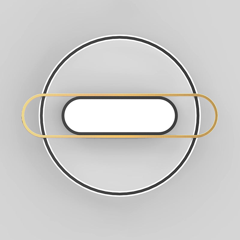 Nueva lámpara de montaje de LED de hierro forjado moderno Lámpara de montaje de techo negro para dormitorio