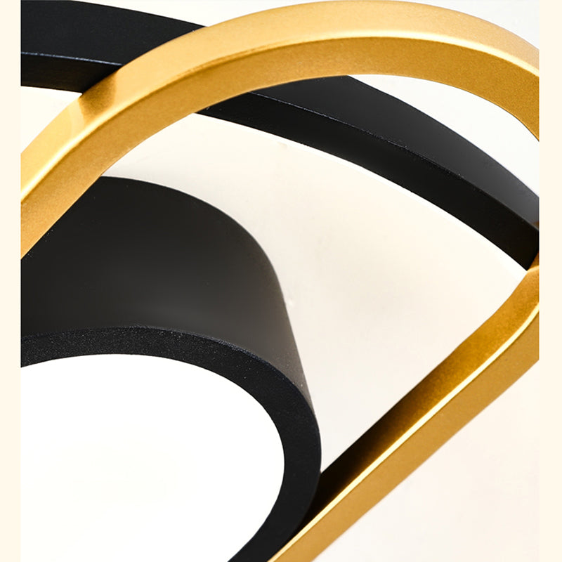 Nueva lámpara de montaje de LED de hierro forjado moderno Lámpara de montaje de techo negro para dormitorio