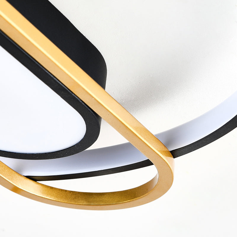 Nueva lámpara de montaje de LED de hierro forjado moderno Lámpara de montaje de techo negro para dormitorio