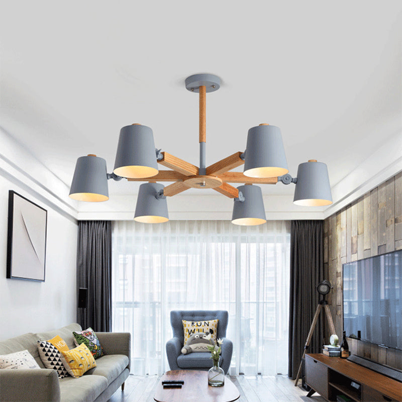 Conische kroonluchterlamp Moderne metalen hanglamp voor woonkamer