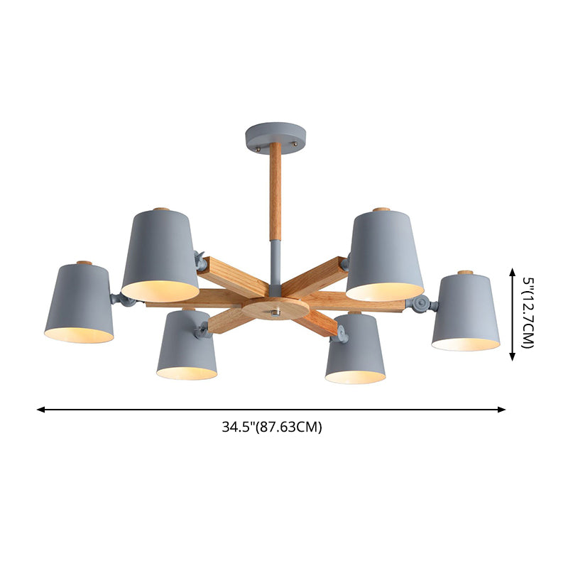 Conische kroonluchterlamp Moderne metalen hanglamp voor woonkamer