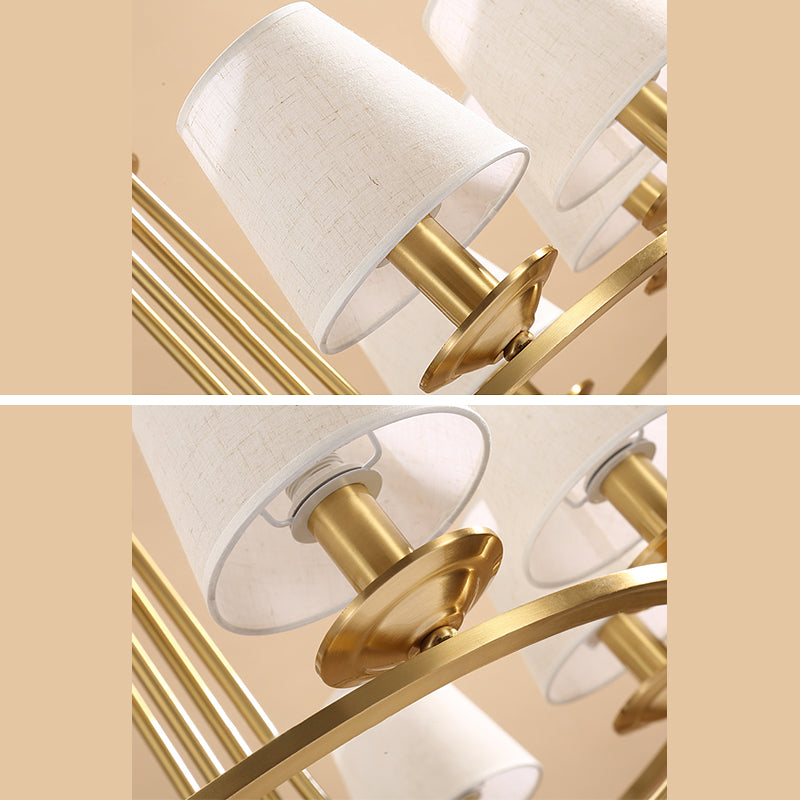 Metal Gold Ceiling Suspension Lamp Tapered Traditional-Style Chandelier Lighting Fixture