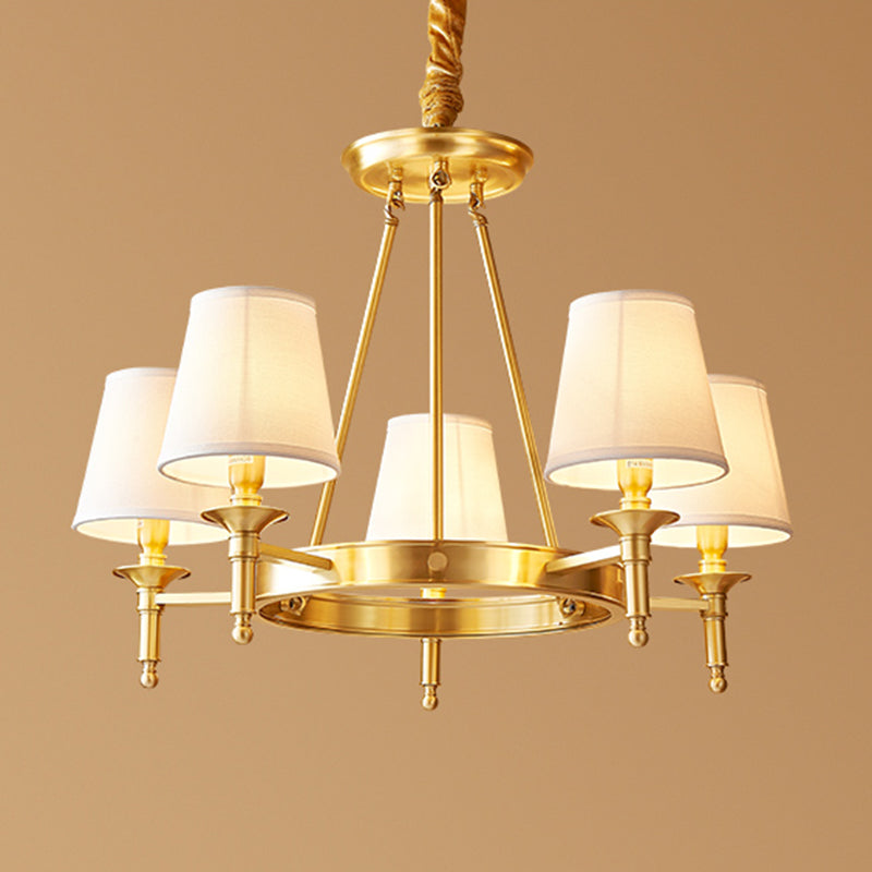 Gold Wagon Wheel Chandelier Light Fixture Traditional Metal Living Room Ceiling Pendant