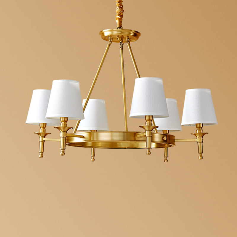 Gold Wagon Wheel Chandelier Light Fixture Traditional Metal Living Room Ceiling Pendant