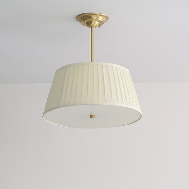 Chandelier Lighting Fixture Minimalist-Style Metal Pleated Lampshade Ceiling Pendant Light for Bedroom