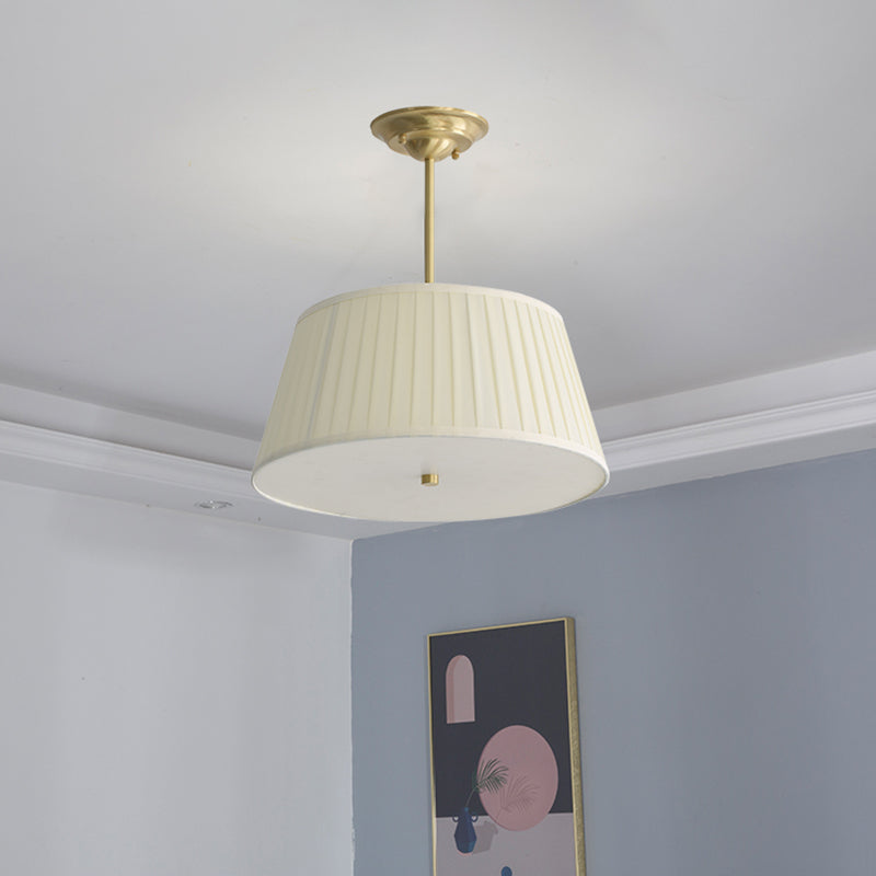 Chandelier Lighting Fixture Minimalist-Style Metal Pleated Lampshade Ceiling Pendant Light for Bedroom
