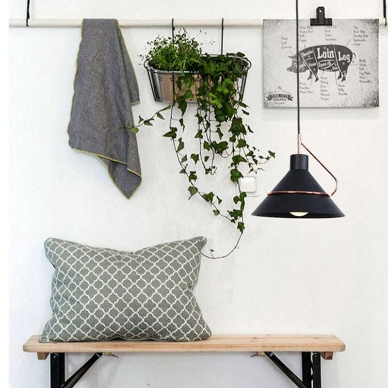 Metal Cone Mini 1-Light Pendant Lamp 9.8" Wide Industrial Style Lighting Fixture for Corridor Aisle