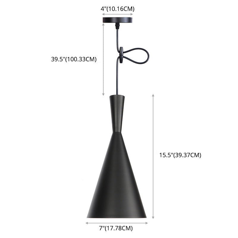 Creative Aluminum Coffee Shop Lighting Pendant Post-modern Style Metal Hanging Light with 39.3" Adjustable Suspension Wire