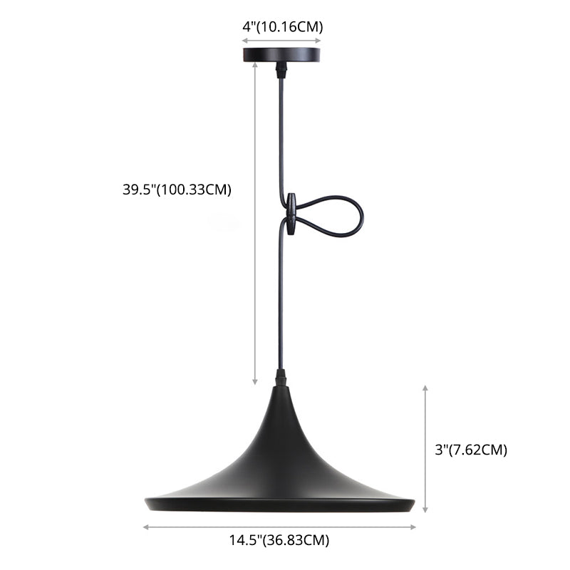 Creative Aluminum Coffee Shop Lighting Pendant Post-modern Style Metal Hanging Light with 39.3" Adjustable Suspension Wire