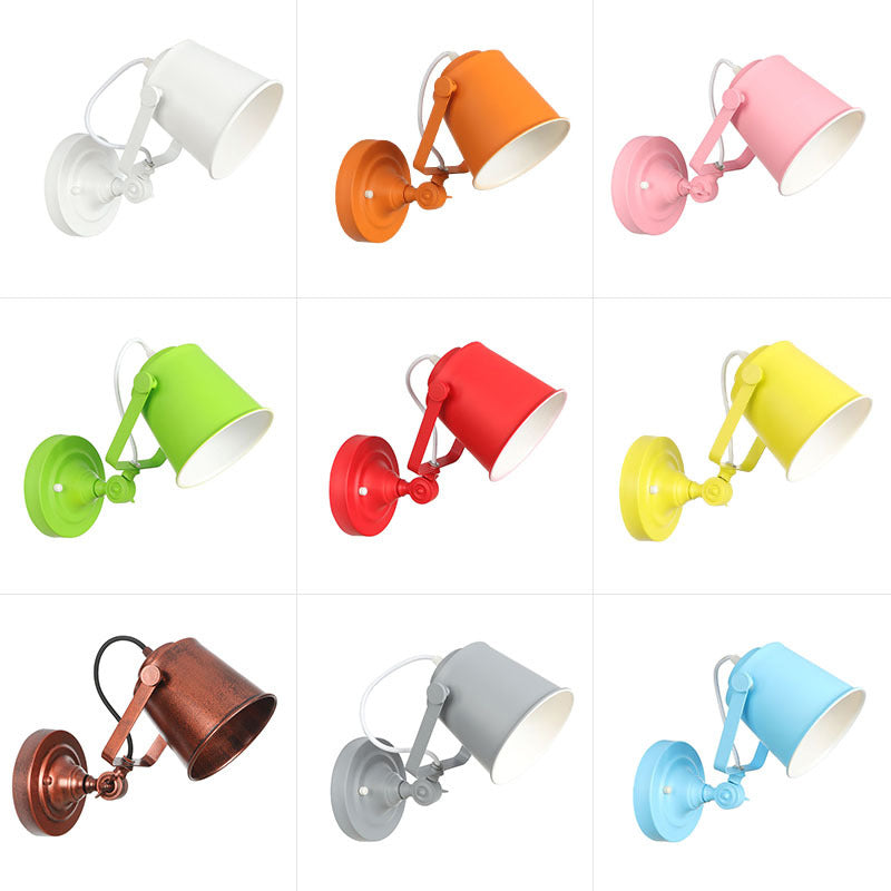 Simplicidad moderna Estilo de la lámpara de pared de macarrones Mango Diseño ajustable Ajuste de metal Luz de metal para dormitorio