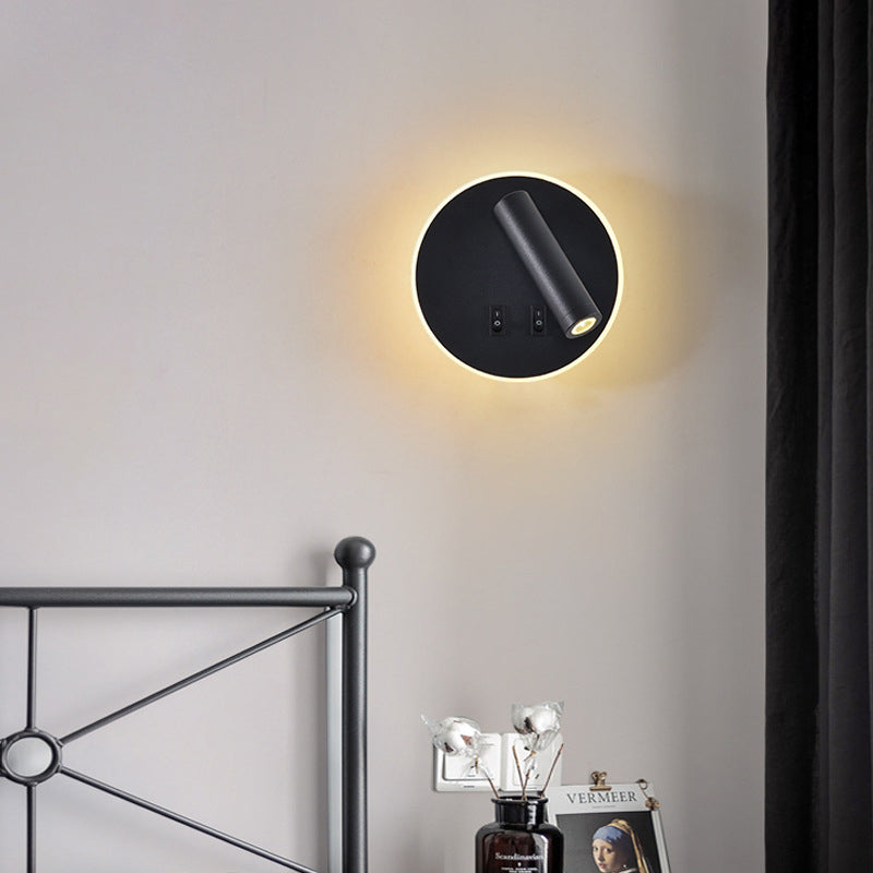 Modern Minimalist Style Cylinder Wall Mounted Lighting Metal Wall Lamp