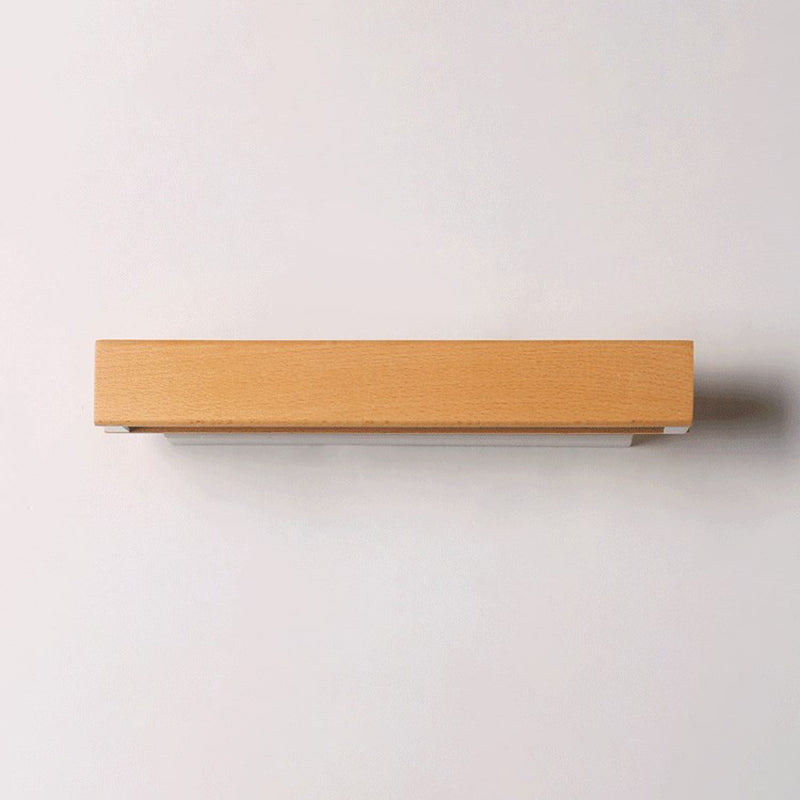 Lámpara de pared rectangular moderna madera de madera 1 apliques de luz