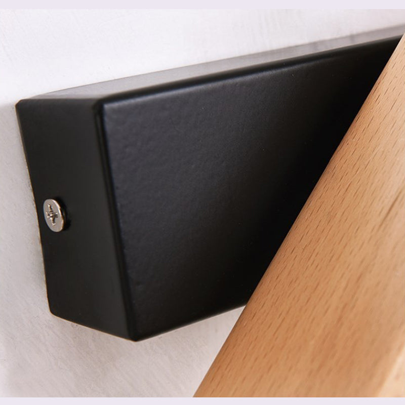 Lámpara de pared rectangular moderna madera de madera 1 apliques de luz