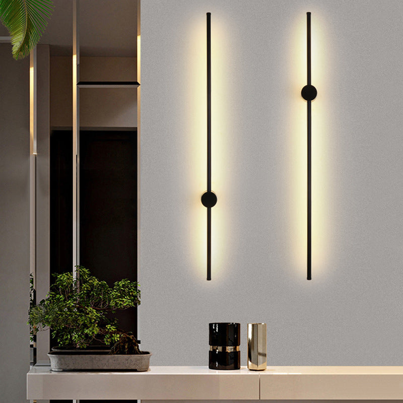 Modern Minimalist Style Linear Wall Mounted Light Fixture Metal Wall Sconces for Living Room
