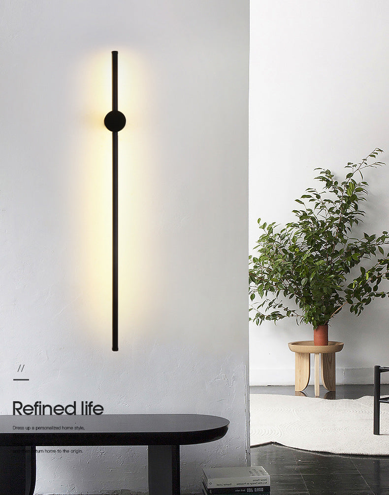 Modern Minimalist Style Linear Wall Mounted Light Fixture Metal Wall Sconces for Living Room