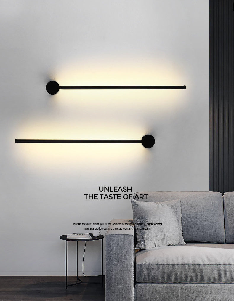 Modern Minimalist Style Linear Wall Mounted Light Fixture Metal Wall Sconces for Living Room